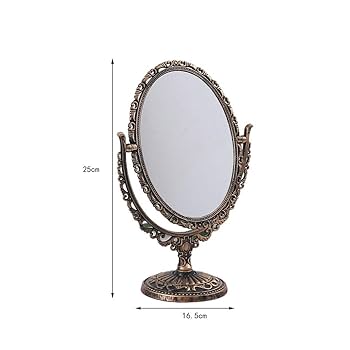 Amazon.com - YyuX-qff Retro Beauty Mirror, Oval Desktop